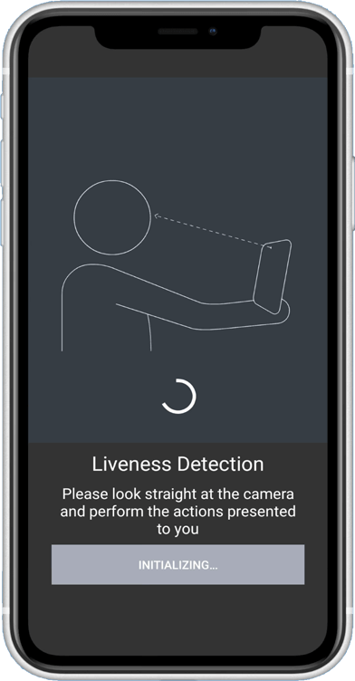 App screenshot: liveness detection